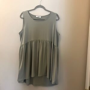 ZENANA outfitter Size XL light olive green sleeveless dress. Longer in back